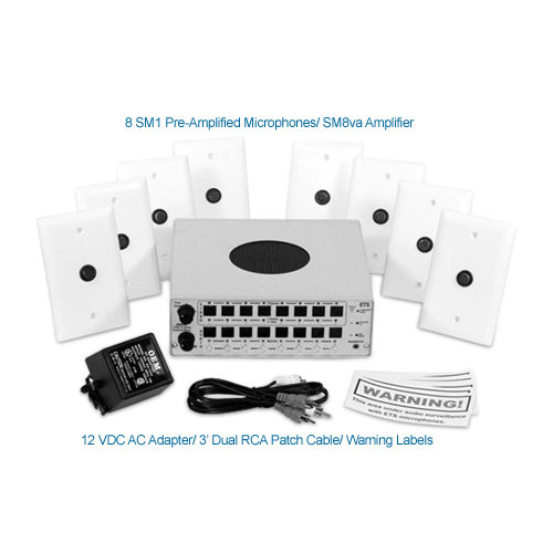 ets sm9va 8 zone audio/video surveillance kit