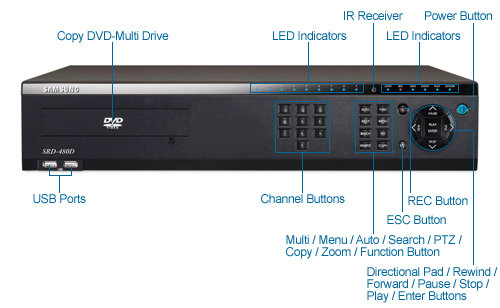 samsung srd-480d 4 camera dvr digital video recorder 1tb storage