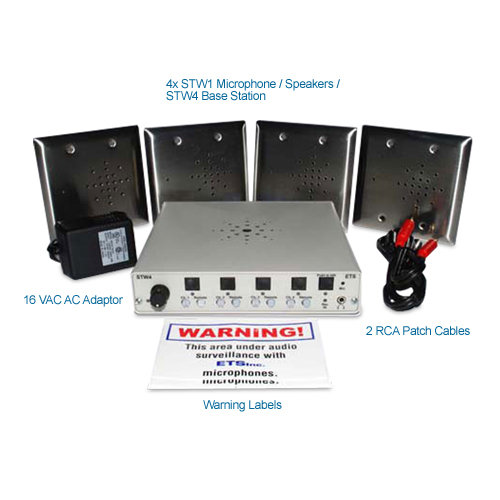 ets stw7 four zone 2 way audio surveillance kit