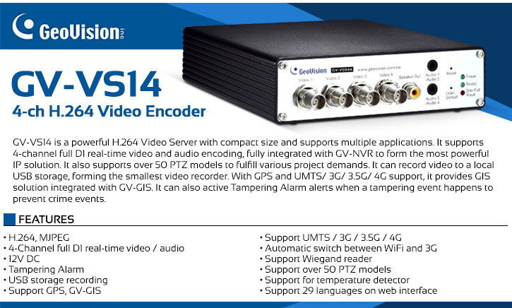 geovision gv-vs14 4-ch h.264 video Server