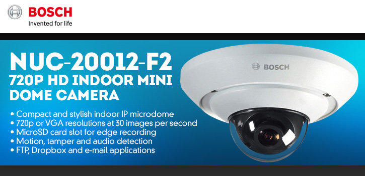bosch nuc-20012-f2 720p hd indoor mini dome camera