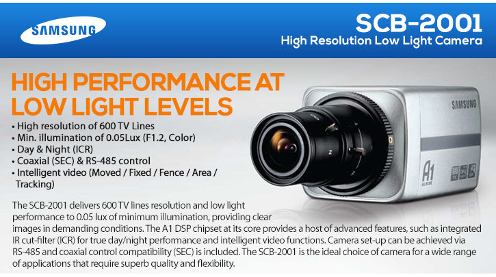 samsung scb-2001 high resolution low light camera