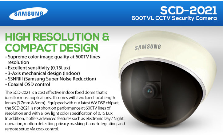 samsung scd-2021 600tvl dome cctv security camera
