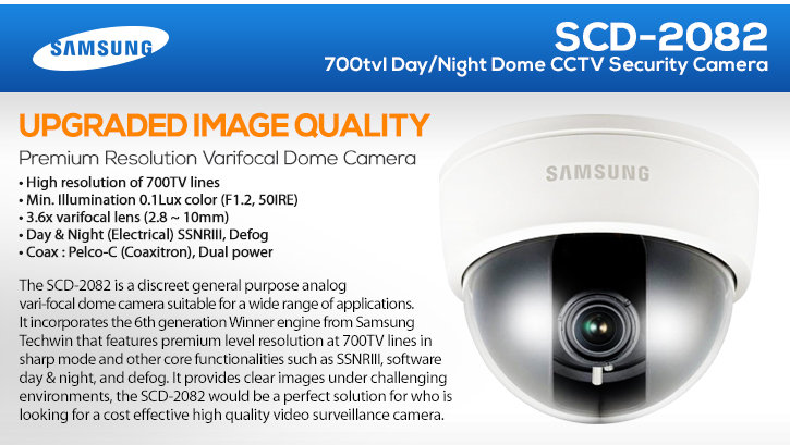 samsung scd-2082 700tvl day/night dome cctv security camera