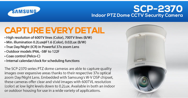 samsung scp-2370 indoor ptz dome cctv security camera