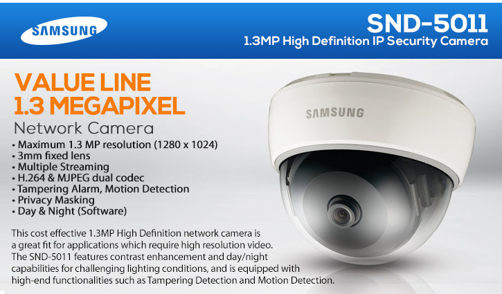 samsung snd-5011 1.3mp high definition ip security camera