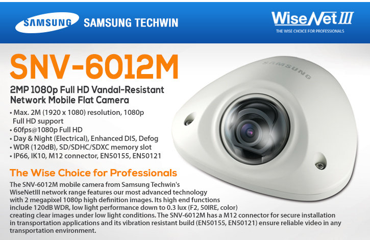 Samsung SNV-6012M 1080P HD Vandal-Proof IP Dome Camera