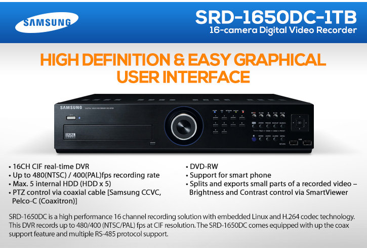 samsung srd-1650dc 16-camera digital video recorder
