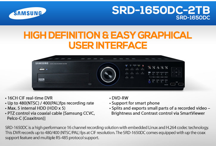 samsung srd-1650dc 16ch digital video recorder