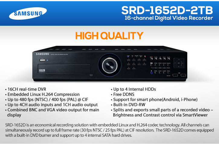 samsung srd-1652d 16ch digital video recorder