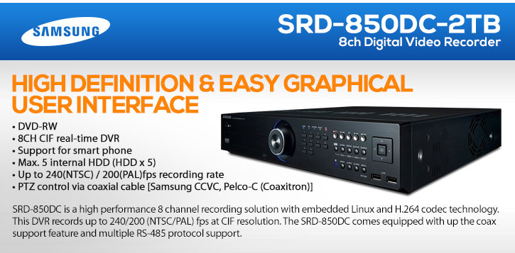 samsung srd-850dc 8ch 2tb digital video recorder