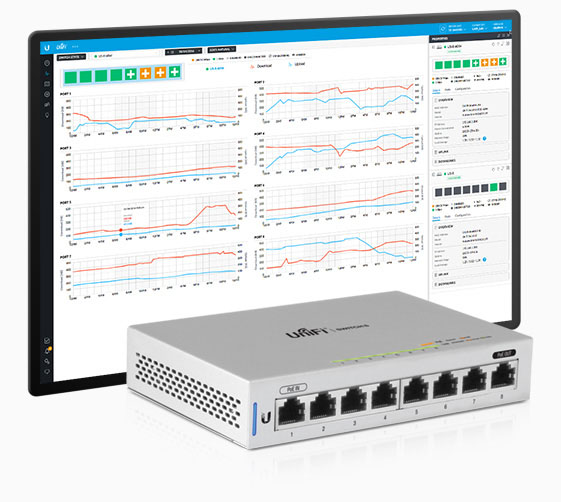 Ubiquiti US-8 UniFi Network Switch - 8-Port Gigabit Managed Switch (Non-POE out)