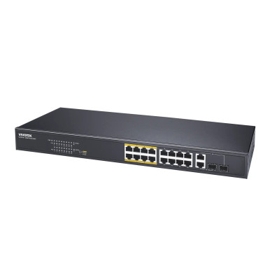 Vivotek AW-FGT-180F-250 16 Port 2xGbE Combo Unmanaged PoE Switch