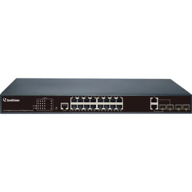 Gv Switch Wht Geovision GV-APOE1612 16 Port PoE+ Gigabit Managed Switch 250W | 84 ...