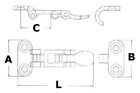 Pirates Cave Value Lever Closure Chromed Brass Locker Latch 105 x 50mm 