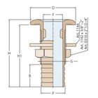 Guidi Brass Thru Hull Connection w/ Hose Adaptor 