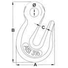 Proboat Chain Grab Hook + Eye S/S (6-10mm) 