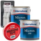  International Micron 350 Antifoul 2.5L (x2) + FREE Roller Pack & Masking Tape 