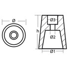  Tecnoseal Zinc Beneteau/Radice Conical Propeller Nut Anode 