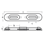  Tecnoseal Aluminium Euro Bolt On Bar Anode 1kg 