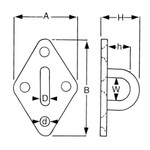 Proboat Diamond Eye Plate S/S (5-8mm) 