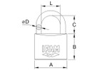  IFAM Long Shackle Marine Padlock AIS 316 ISO 3768 