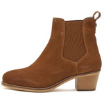  Chatham Barbury Women's Suede Mid-Heel Chelsea Boots Tan 