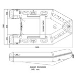  Seago Spirit 240 Air Deck 2.4m Inflatable Dinghy with Seago Dinghy Dolly Wheels 