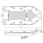  Seago Go Lite 270 2.7m Inflatable Dinghy with Seago Dinghy Dolly Wheels 