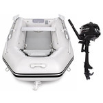 Harrington Marine Harrington Lightweight Pro Air Floor Inflatable Dinghy (Grey) with Mercury Short Shaft Outboard Engine  