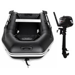 Harrington Marine Harrington Lightweight Pro Air Floor Inflatable Dinghy (Black) with Mercury Short Shaft Outboard Engine  
