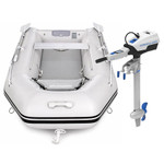Harrington Marine Harrington Lightweight Pro Air Floor Inflatable Dinghy (Grey) with ePropulsion Spirit 1.0 1kW (3hp) Electric Outboard Motor  