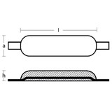 Tecnoseal 00305 Zinc Weld On Oval Bar Anode 4kg