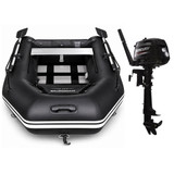 Harrington Marine Harrington Pro Slatted Floor Inflatable Dinghy (Black) with Mercury Short Shaft Outboard Engine  