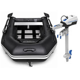 Harrington Marine Harrington Pro Slatted Floor Inflatable Dinghy (Black) with ePropulsion Spirit 1.0 1kW (3hp) Electric Outboard Motor  