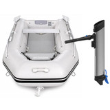 Harrington Marine Harrington Lightweight Pro Air Floor Inflatable Dinghy (Grey) with ePropulsion eLite 500W (1.5hp) Electric Outboard Motor 