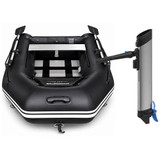 Harrington Marine Harrington Pro Slatted Floor Inflatable Dinghy (Black) with ePropulsion eLite 500W (1.5hp) Electric Outboard Motor  