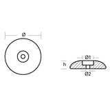 Tecnoseal 00105PAL Aluminium Heavy Duty Disc Anode 140mm