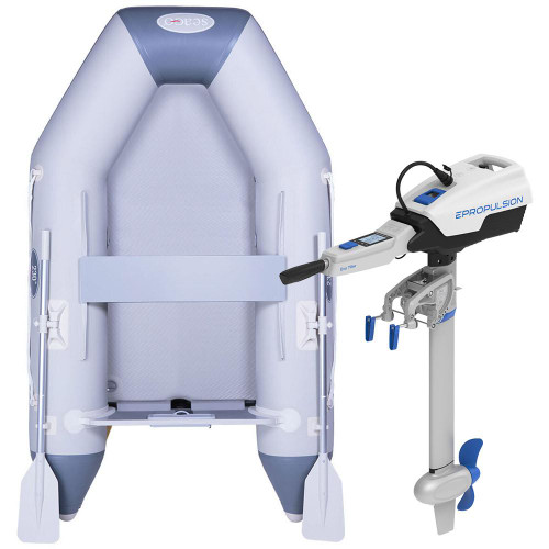  Seago 230 Air Floor 2.3m Inflatable Dinghy with ePropulsion Spirit 1.0 Plus 1kW (3hp) Short Shaft Electric Outboard Motor 