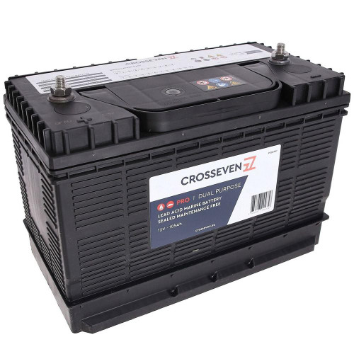  Crosseven Pro Marine Battery with Threaded Terminals 12V 105Ah 