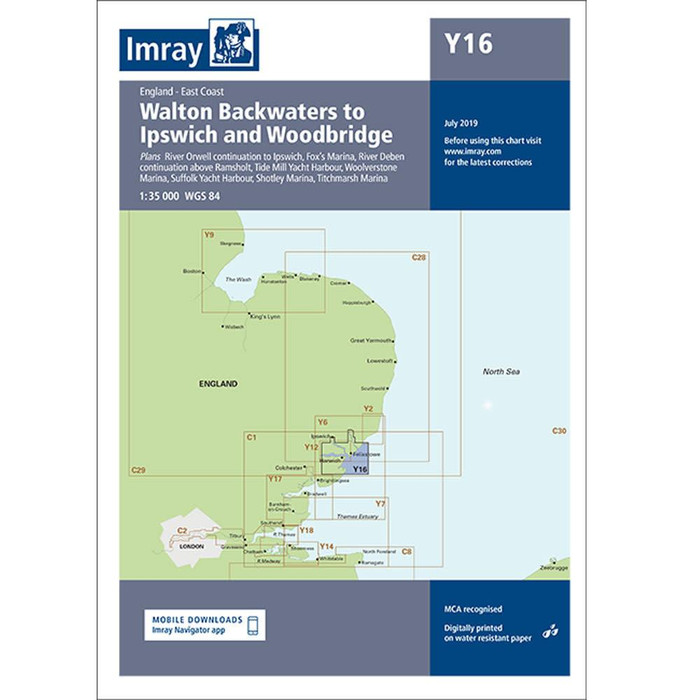  Imray Y16 Walton Backwaters to Ipswich & Woodbridge Charts 