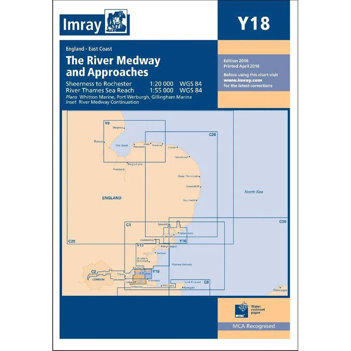  Imray Y18 River Medway - Sheerness to Rochester with River Thames Charts 