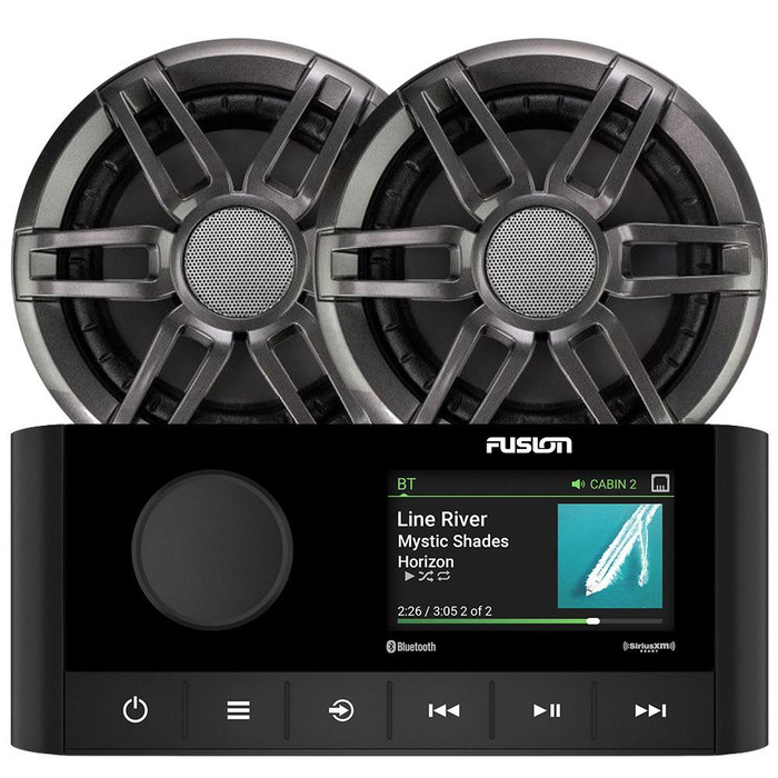  Fusion RA210 Marine Stereo + 6.5" XS Series Sports Marine Speaker Bundle 