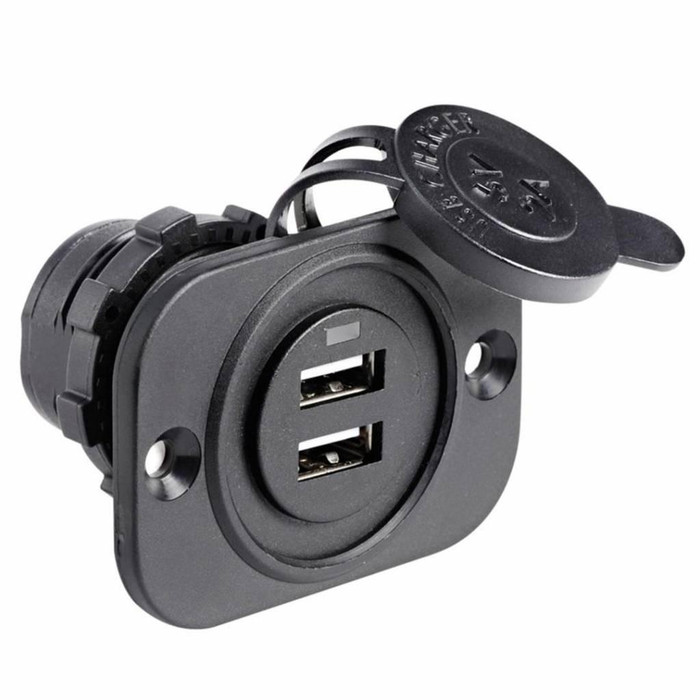 Pirates Cave Value Double Recessed USB Socket 12/24V 