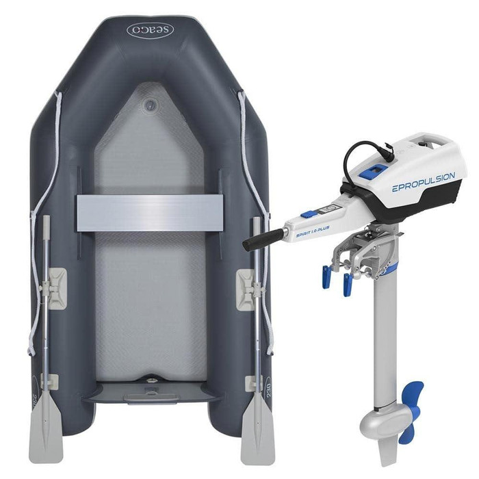 Seago Go Lite 250 2.5m Inflatable Dinghy with ePropulsion Spirit 1.0 Plus 1kW (3hp) Short Shaft Electric Outboard Motor