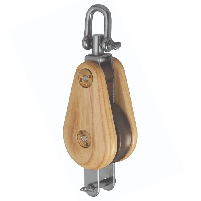  Barton Classic Wooden Victory Single Swivel & Becket Block 