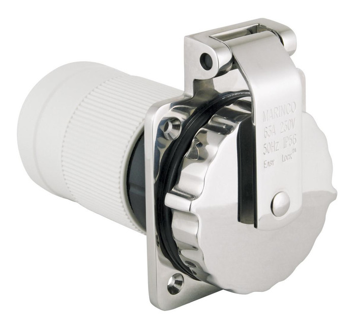  Marinco Stainless Steel 63A Inlet 230V 