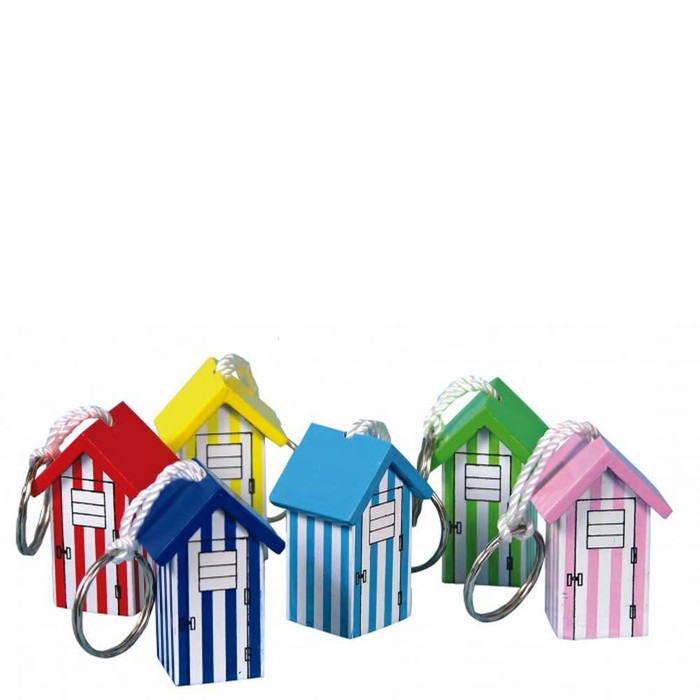 Nauticalia Wooden Beach Hut Keyring 4cm