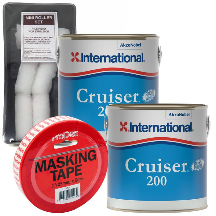  International Cruiser 200 Antifoul 2.5L (x2) + FREE Roller Pack & Masking Tape 