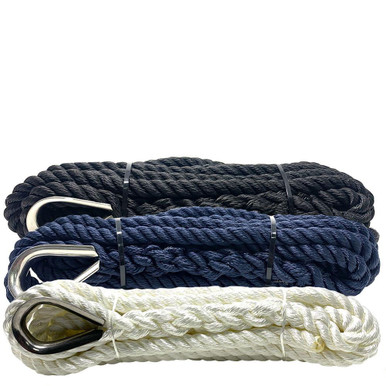 Pre-Spliced Rope 3 Strand Mooring Lines with Thimble Eye - Pirates Cave ...